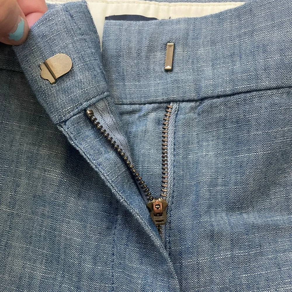 J. Crew 5” Classic Chambray Shorts Blue 100% Cotton Size 12 Nautical Coastal - Picture 4 of 6